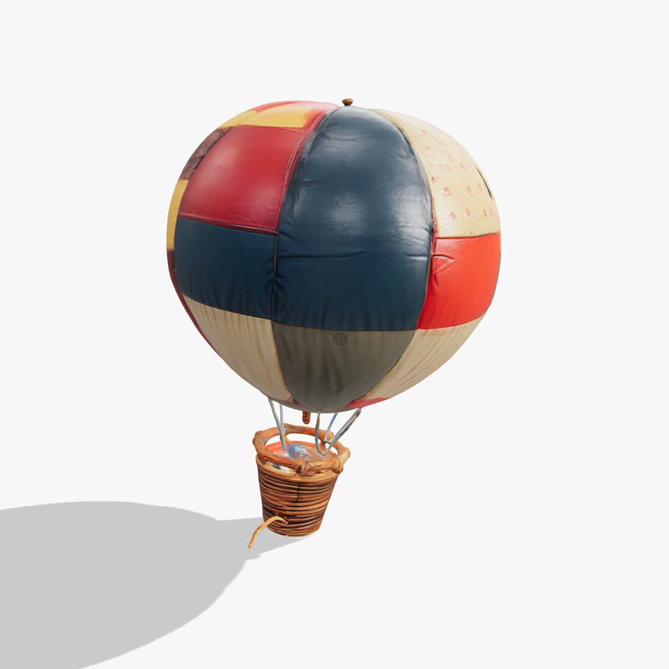 Retro Patchwork Balloon 3D model pack